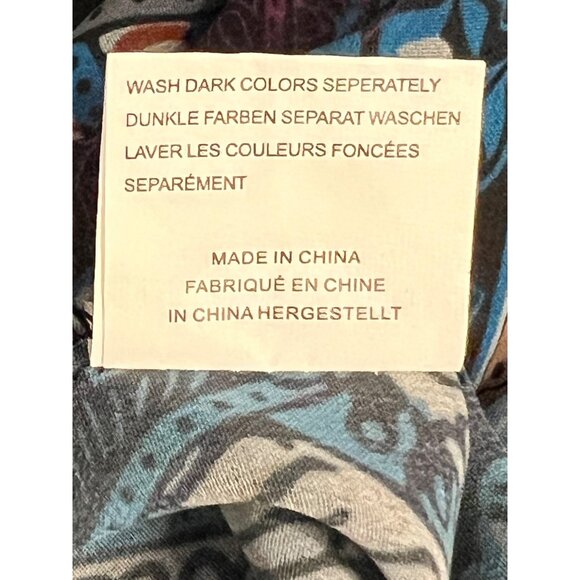 Sheer Paisley Open-Front Kimono Cardigan XXL Lightweight Boho Purple Blue Black - Picture 12 of 15